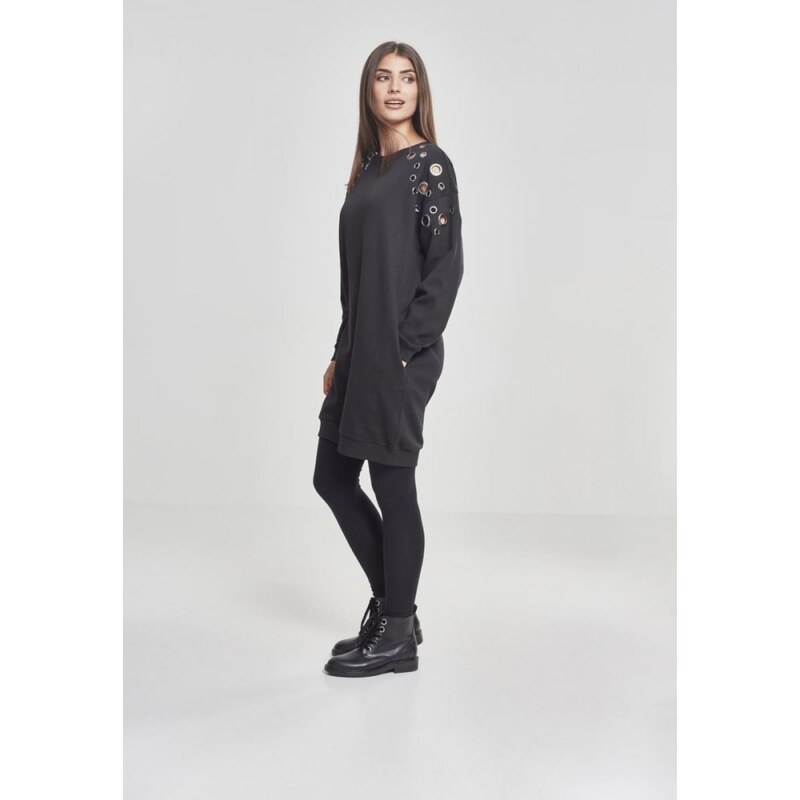 Mikina Urban Classics Ladies Sweat Eyelet Dress