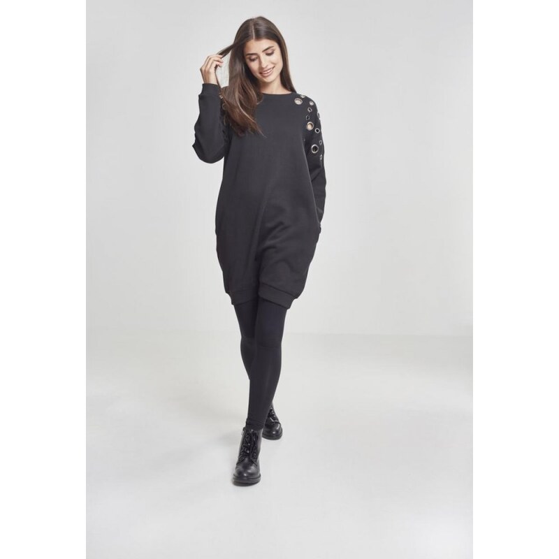 Mikina Urban Classics Ladies Sweat Eyelet Dress