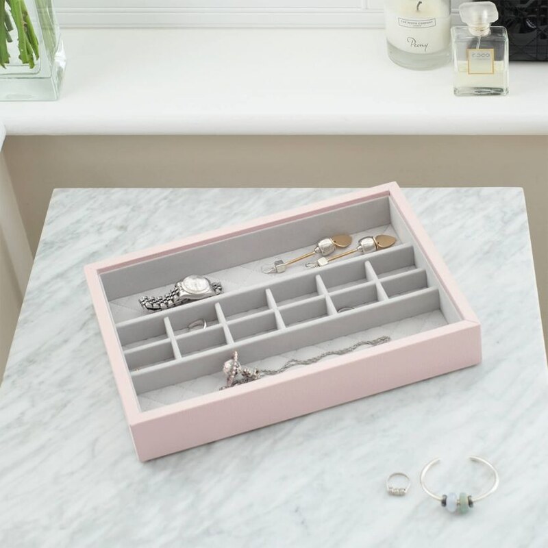Stackers, Box na šperky Blossom Pink Leather Small Accessories Layer | růžová