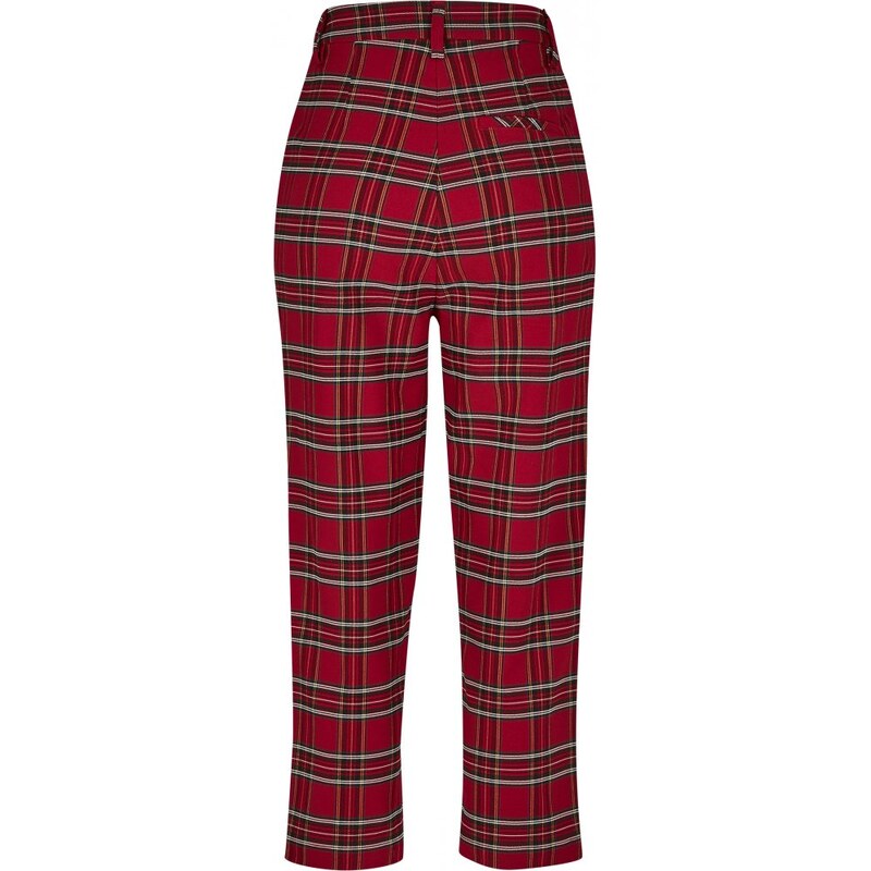 Kalhoty Urban Classics Ladies High Waist Checker Cropped Pants