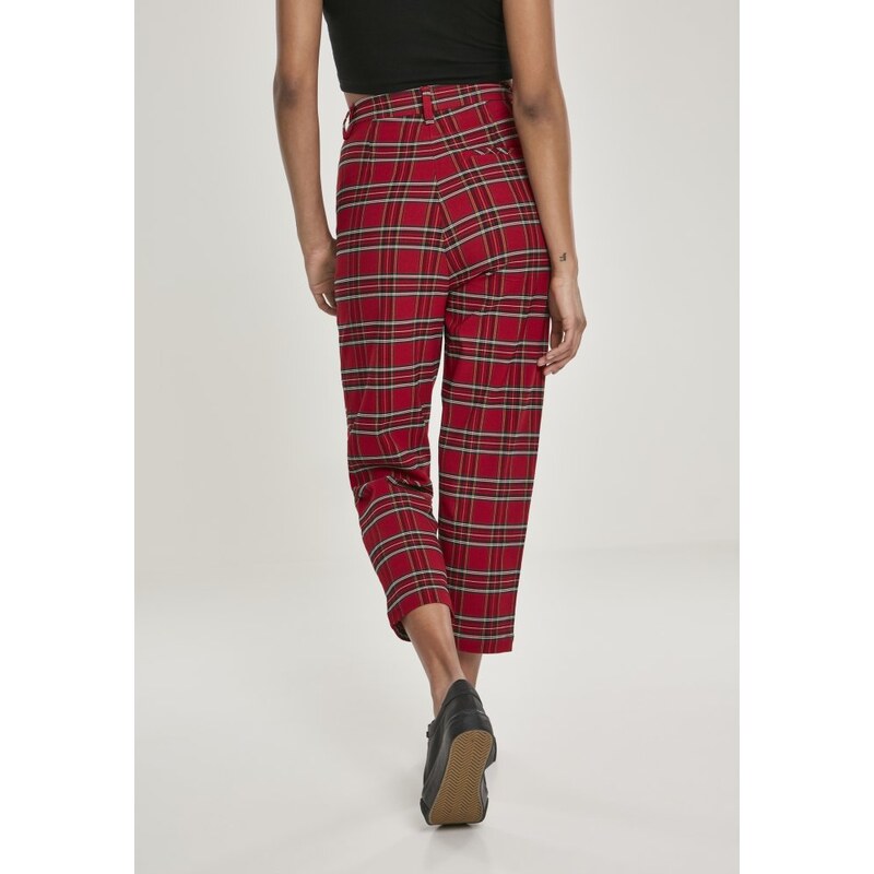 Kalhoty Urban Classics Ladies High Waist Checker Cropped Pants