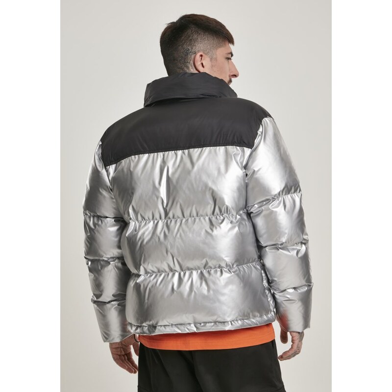 URBAN CLASSICS Černo/stříbrná pánská zimní bunda Misteer Tee NASA Two