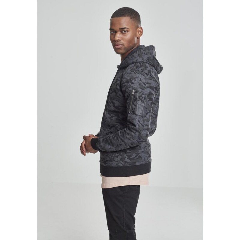 Mikina Urban Classics Sweat Camo Bomber Hoody - dark camouflage