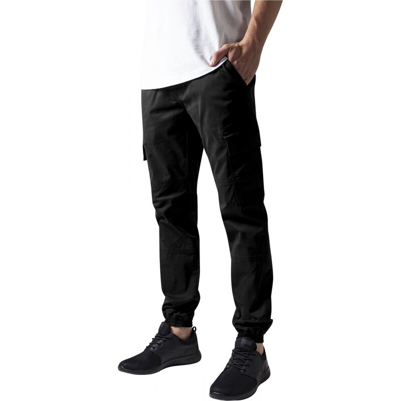 Kalhoty Urban Classics Washed Cargo Twill Jogging Pants - black