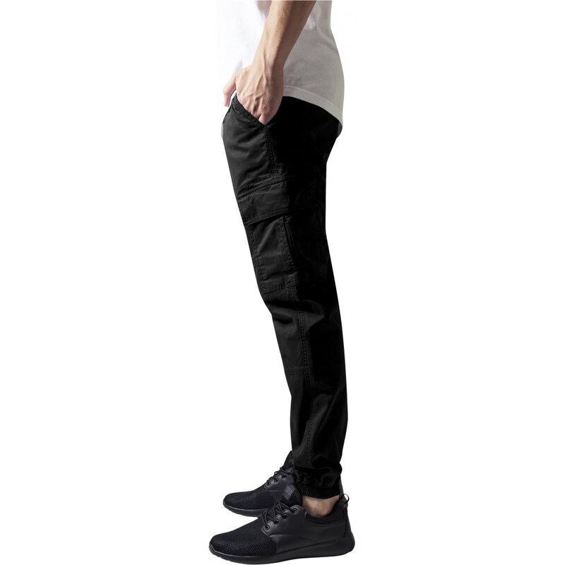 Kalhoty Urban Classics Washed Cargo Twill Jogging Pants - black