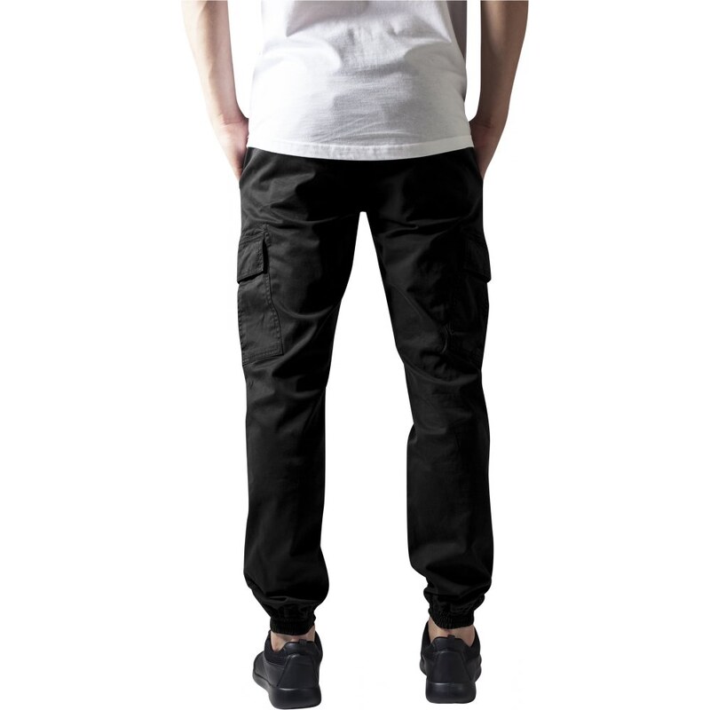 Kalhoty Urban Classics Washed Cargo Twill Jogging Pants - black