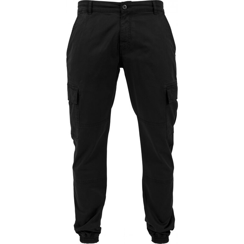 Kalhoty Urban Classics Washed Cargo Twill Jogging Pants - black