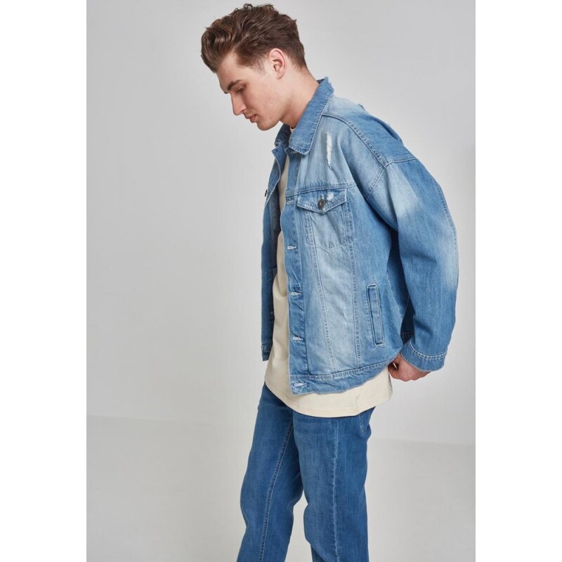 Bunda Urban Classics Ripped Denim Jacket - bleached