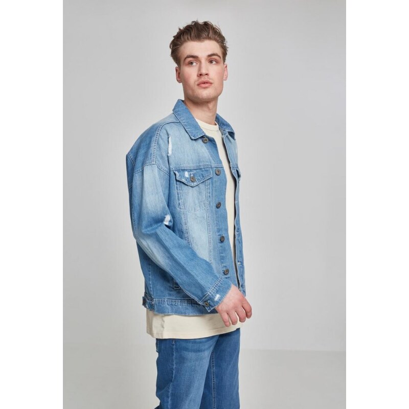 Bunda Urban Classics Ripped Denim Jacket - bleached