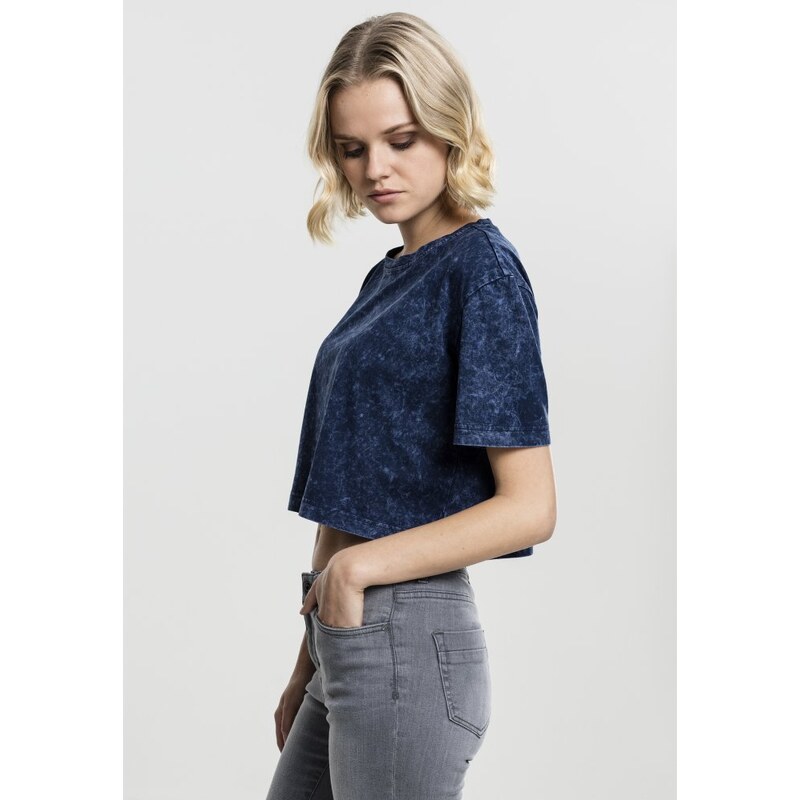Tričko Urban Classics Ladies Random Wash Short Oversize Tee - indigo