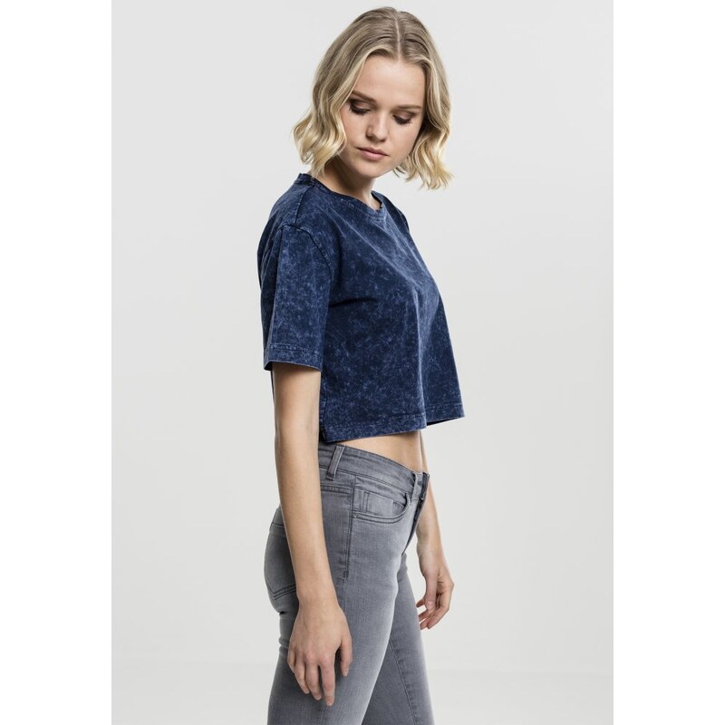 Tričko Urban Classics Ladies Random Wash Short Oversize Tee - indigo