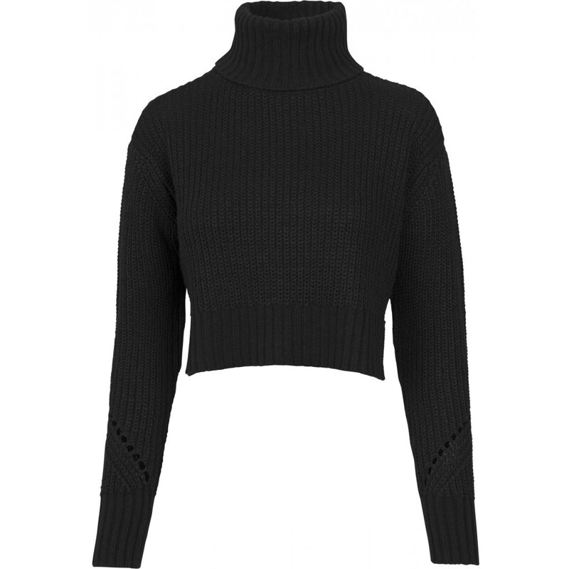 Svetr Urban Classics Ladies HiLo Turtleneck Sweater - black