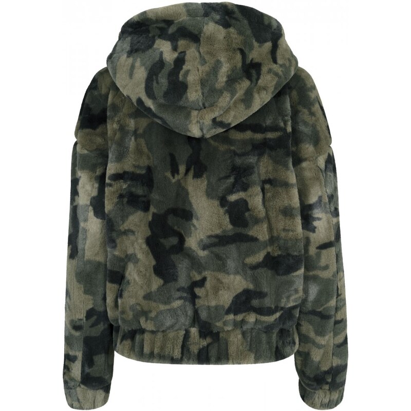 Bunda Urban Classics Ladies Camo Teddy Jacket - olive camo