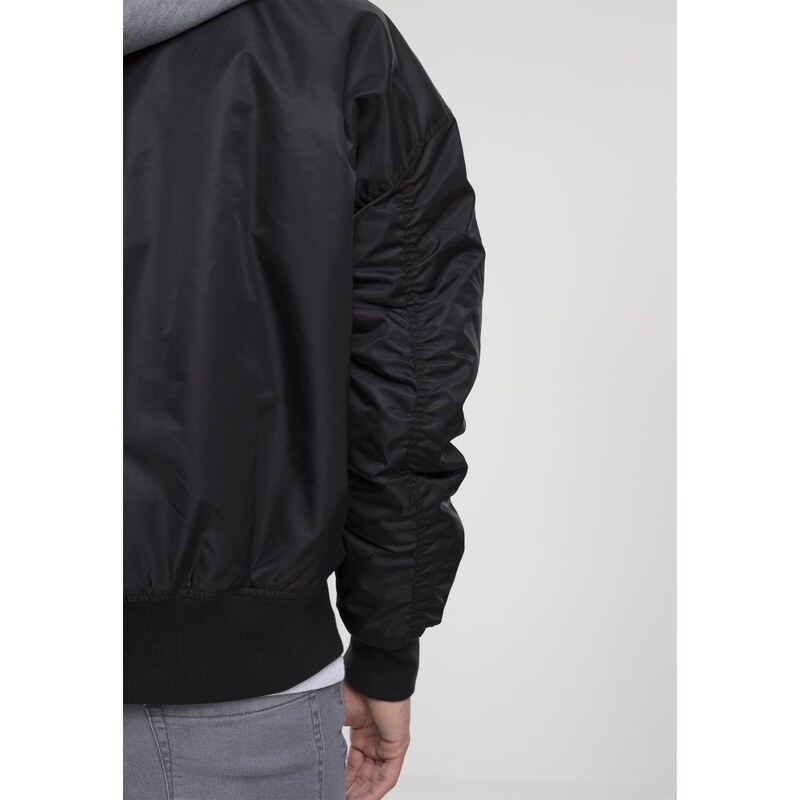 Černá pánská bomber bunda Urban Classics Hooded Oversized s kapucí