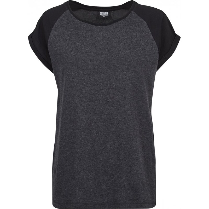 Tričko Urban Classics Ladies Contrast Raglan Tee - charcoal/black
