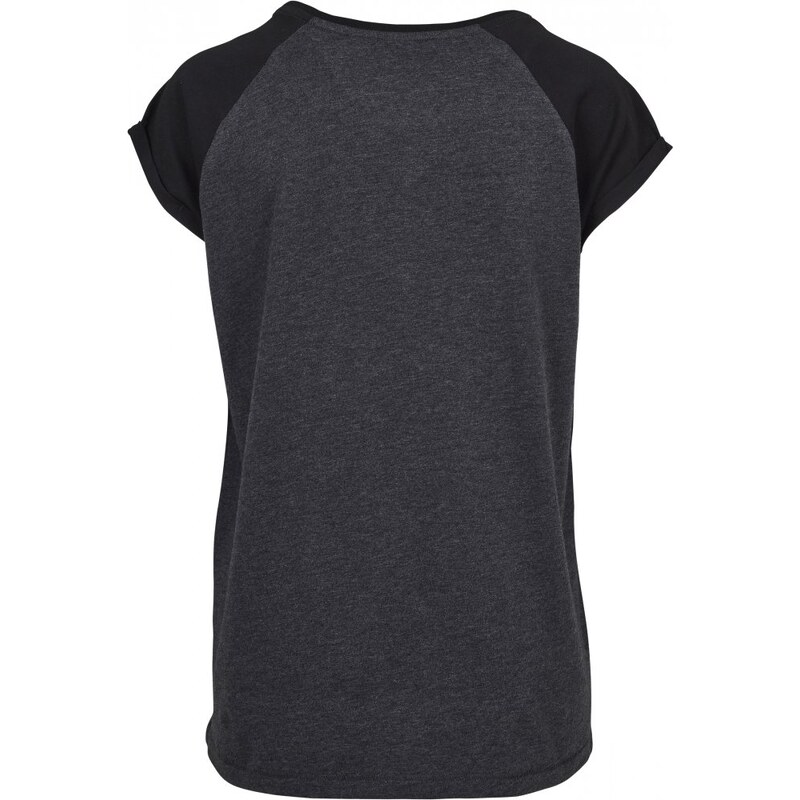 Tričko Urban Classics Ladies Contrast Raglan Tee - charcoal/black