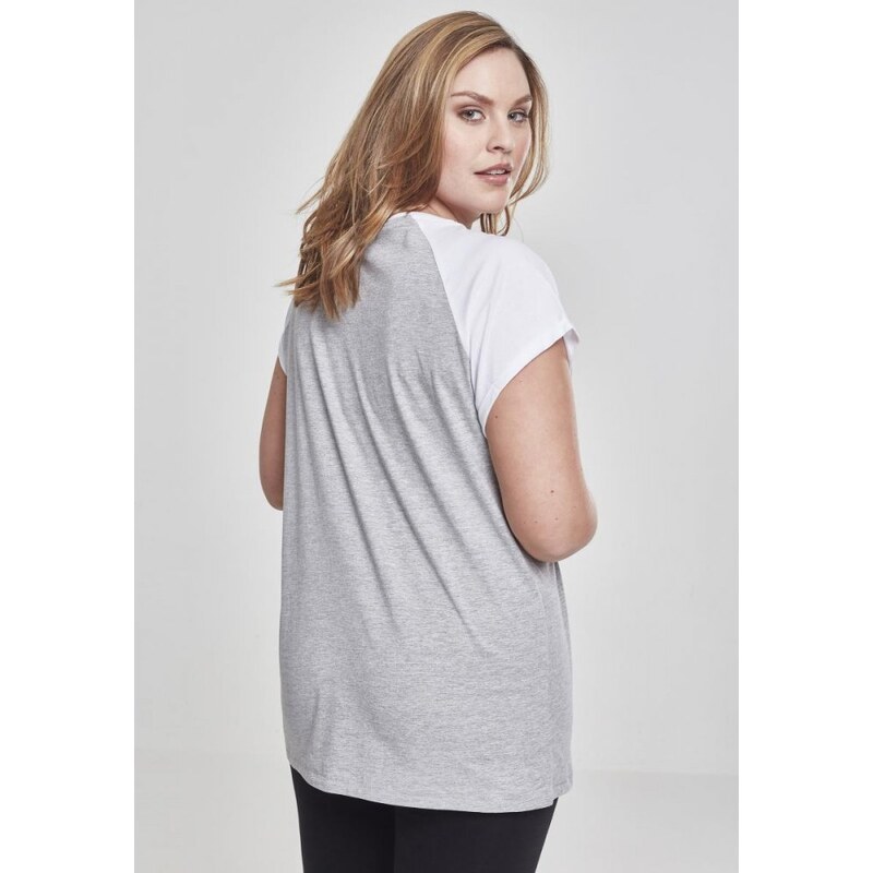 Tričko Urban Classics Ladies Contrast Raglan Tee - grey/white