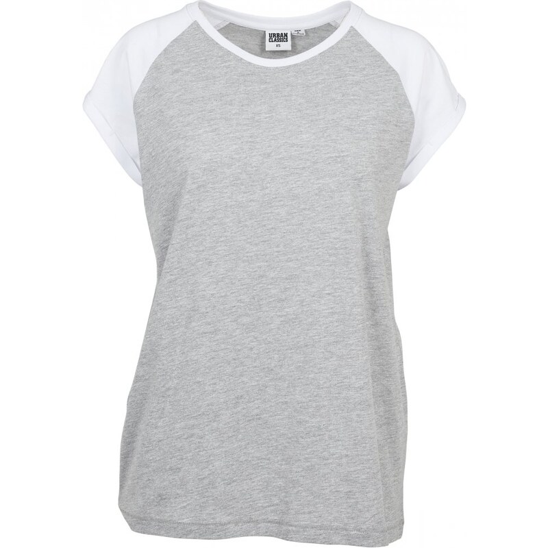 Tričko Urban Classics Ladies Contrast Raglan Tee - grey/white