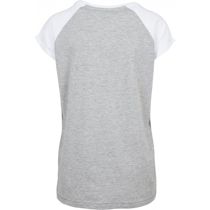 Tričko Urban Classics Ladies Contrast Raglan Tee - grey/white