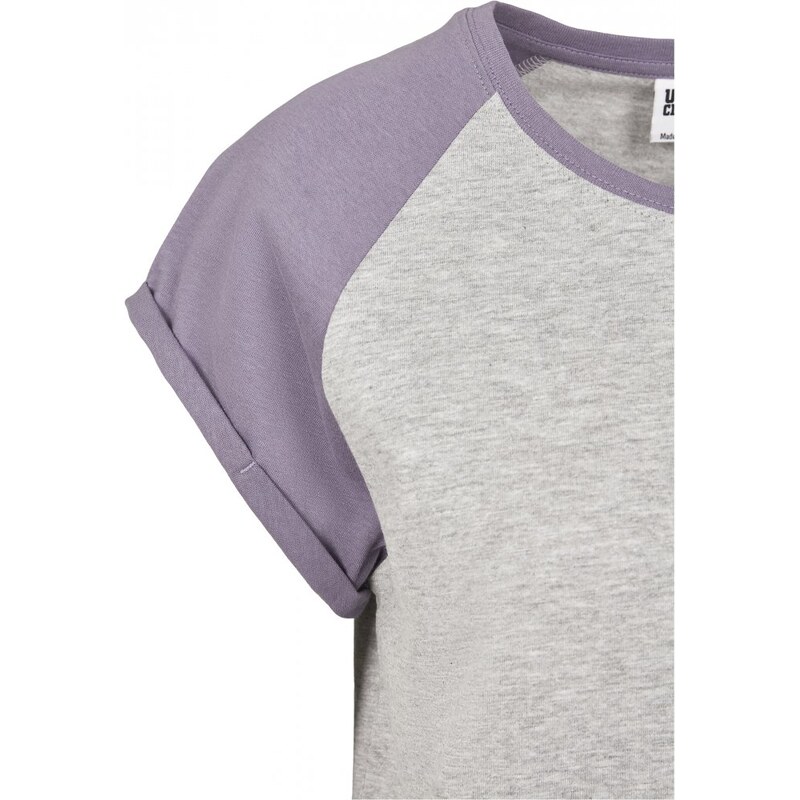 Tričko Urban Classics Ladies Contrast Raglan Tee - grey/dustypurple