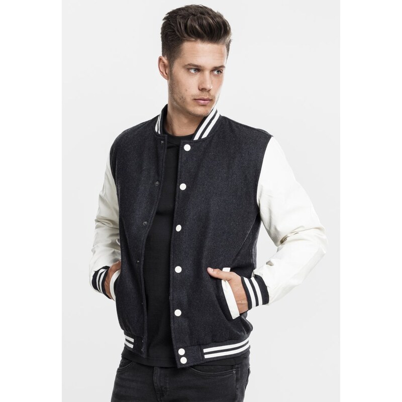 Bunda Urban Classics Oldschool College Jacket - cha/wht