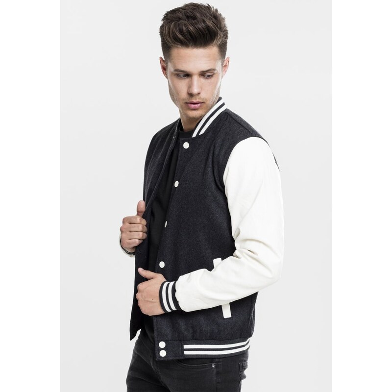 Bunda Urban Classics Oldschool College Jacket - cha/wht