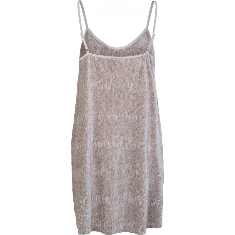 Šaty Urban Classics Ladies Velvet Slip Dress - beige