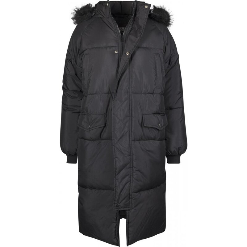 Dámský zimní kabát Urban Classics Oversize Faux Fur Puffer - černý