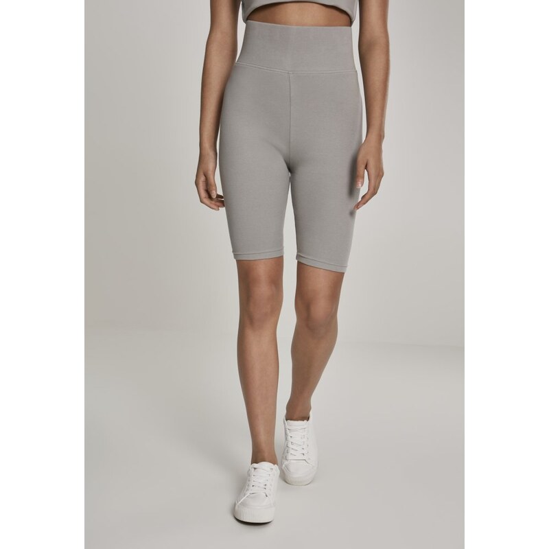 URBAN CLASSICS Ladies High Waist Cycle Shorts - green/grey