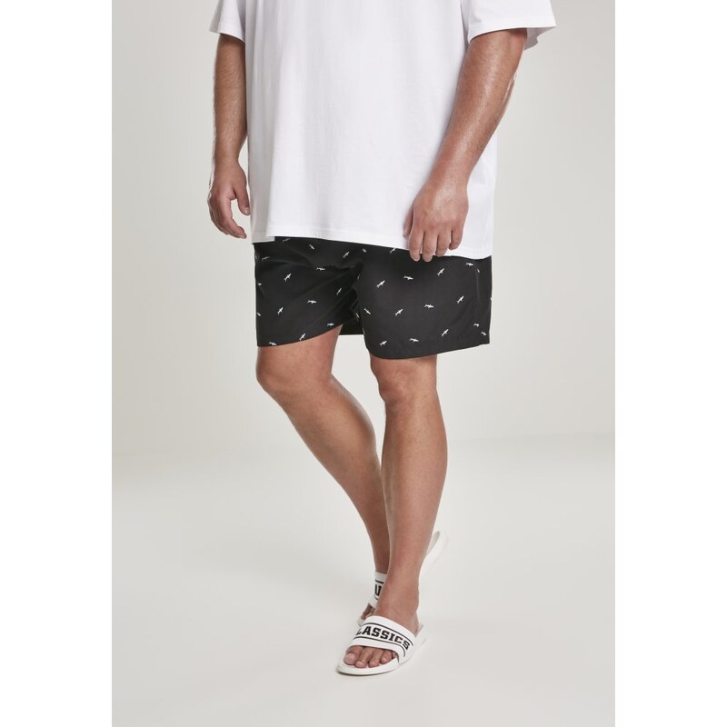 Pánské šortky Urban Classics Embroidery Swim Shorts - shark/black/white