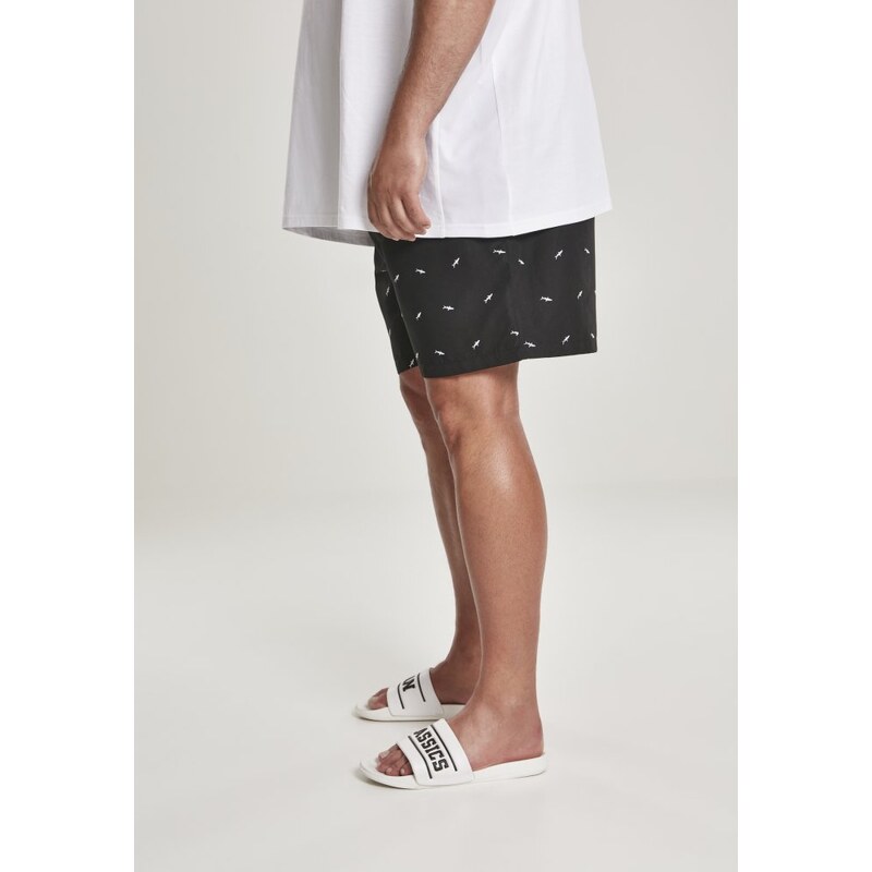 Pánské šortky Urban Classics Embroidery Swim Shorts - shark/black/white