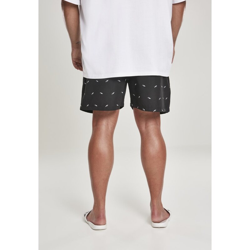 Pánské šortky Urban Classics Embroidery Swim Shorts - shark/black/white