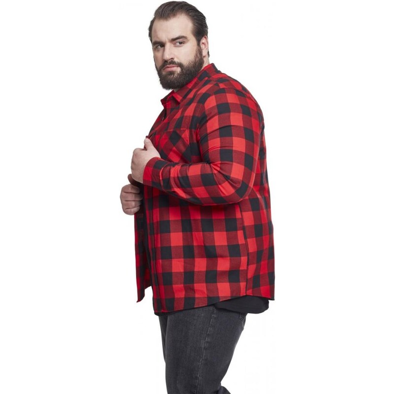 Košile Urban Classics Checked Flanell Shirt - blk/red