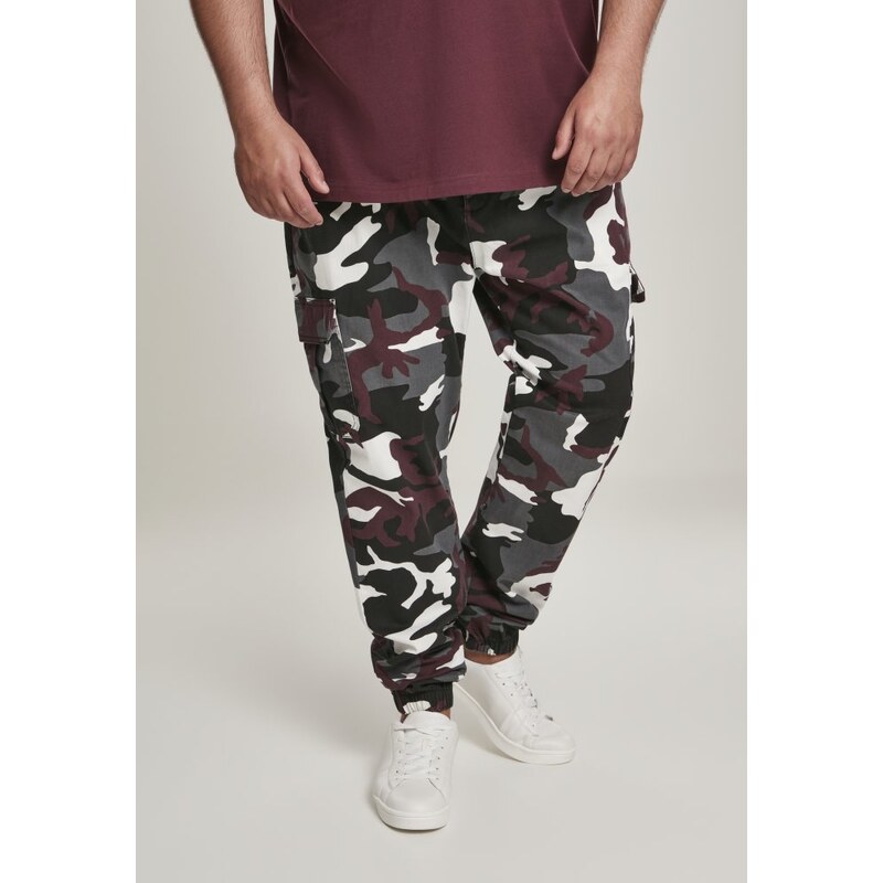 Kalhoty Urban Classics Camo Cargo Jogging Pants 2.0 - wine camo