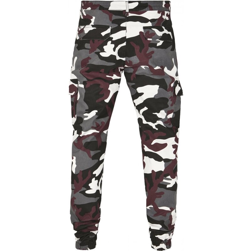 Kalhoty Urban Classics Camo Cargo Jogging Pants 2.0 - wine camo