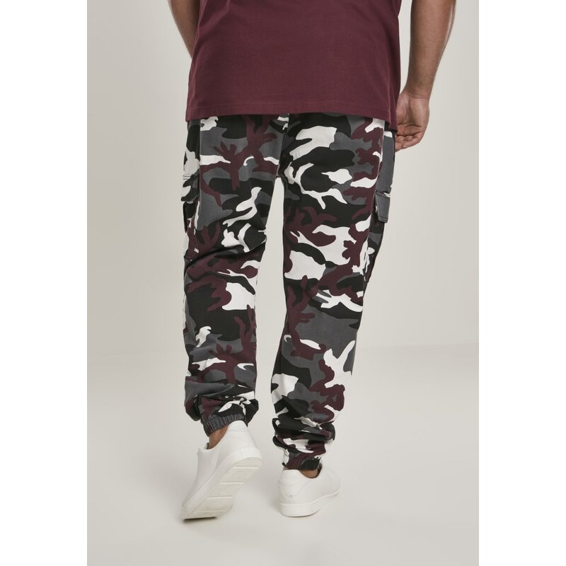 Kalhoty Urban Classics Camo Cargo Jogging Pants 2.0 - wine camo