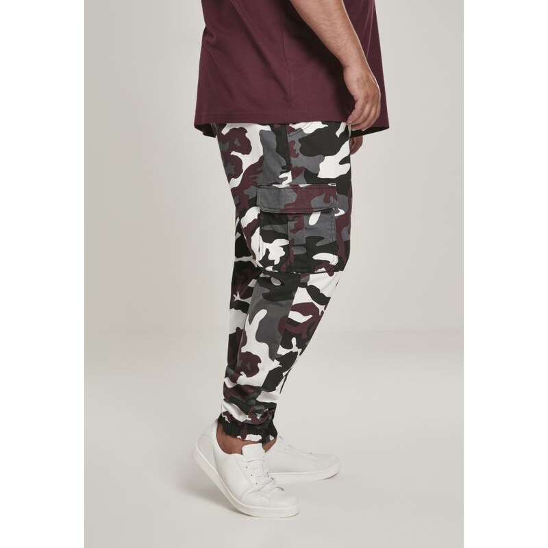 Kalhoty Urban Classics Camo Cargo Jogging Pants 2.0 - wine camo