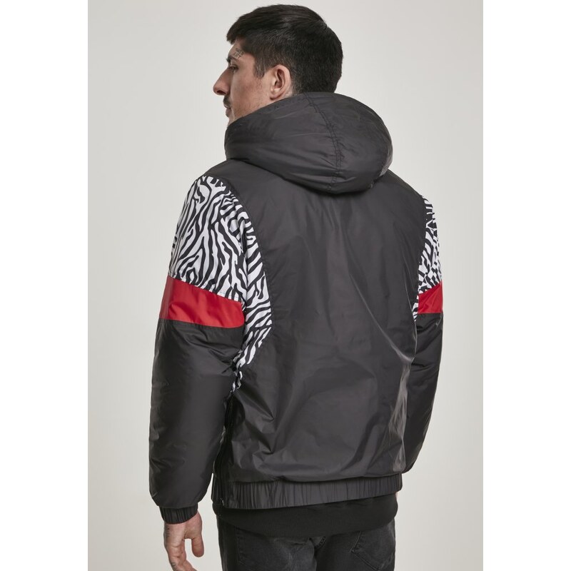 Bunda Urban Classics Animal Mixed Pull Over Jacket - black/snowtiger