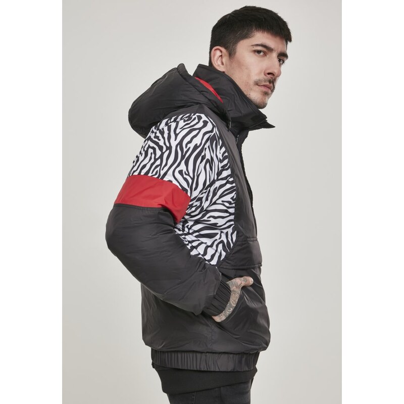 Bunda Urban Classics Animal Mixed Pull Over Jacket - black/snowtiger