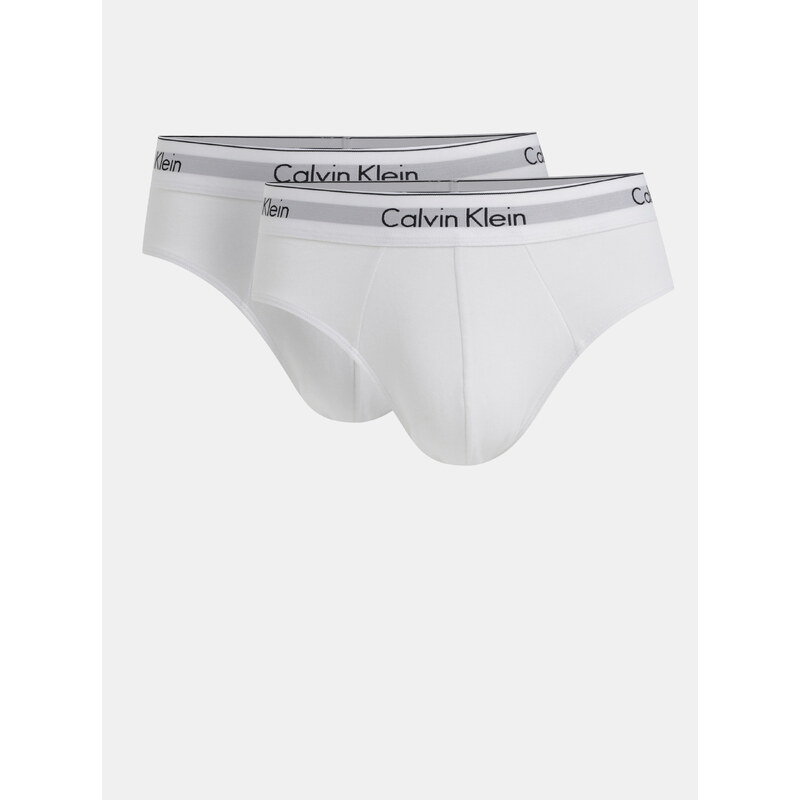 Sada dvou bílých slipů Calvin Klein Underwear