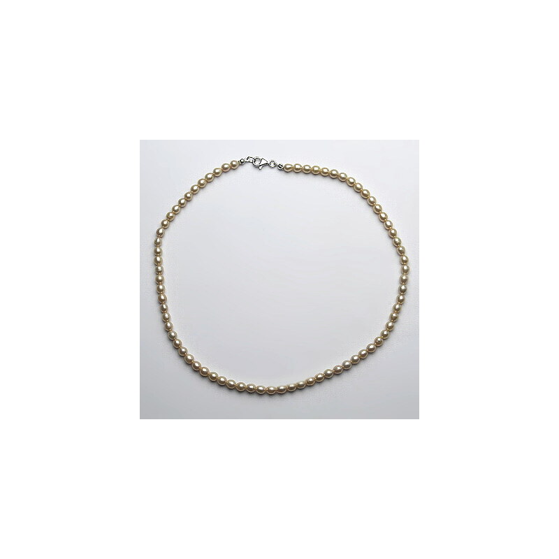 Přírodní říční perly, 5 mm,lososové, perlový náhrdelník 43884083