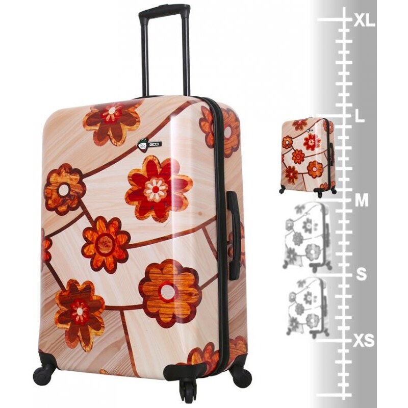Mia Toro M1355 Ricci Wood Mozaic Flowers cestovní kufr TSA 74 cm 98-123 l