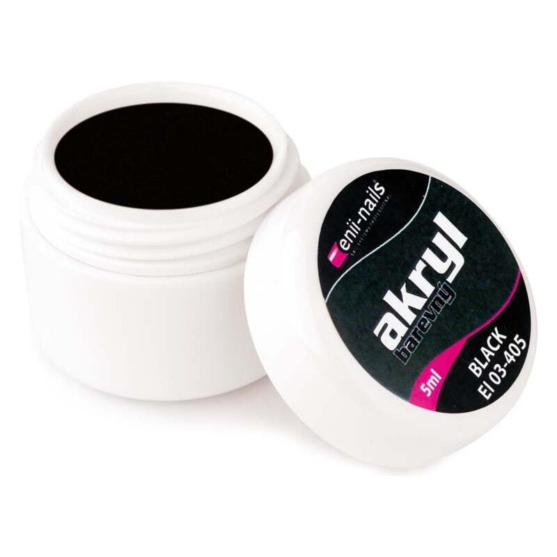 ENII NAILS Barevný akryl - Black 5 ml