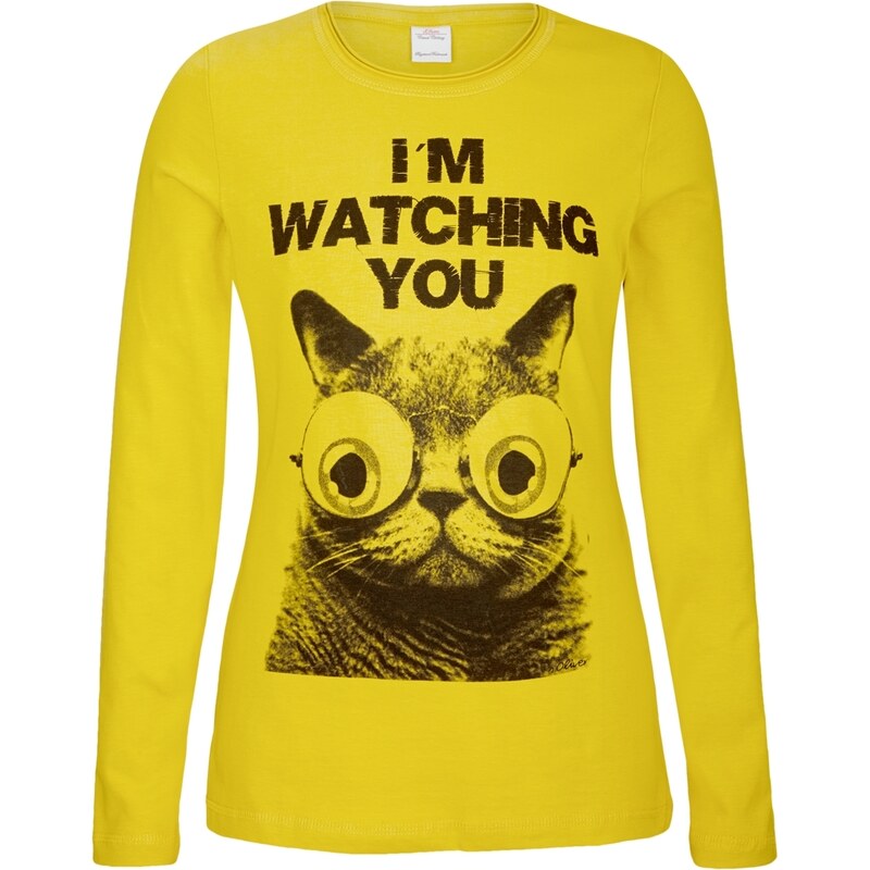 s.Oliver Long sleeve T-shirt with a cat print
