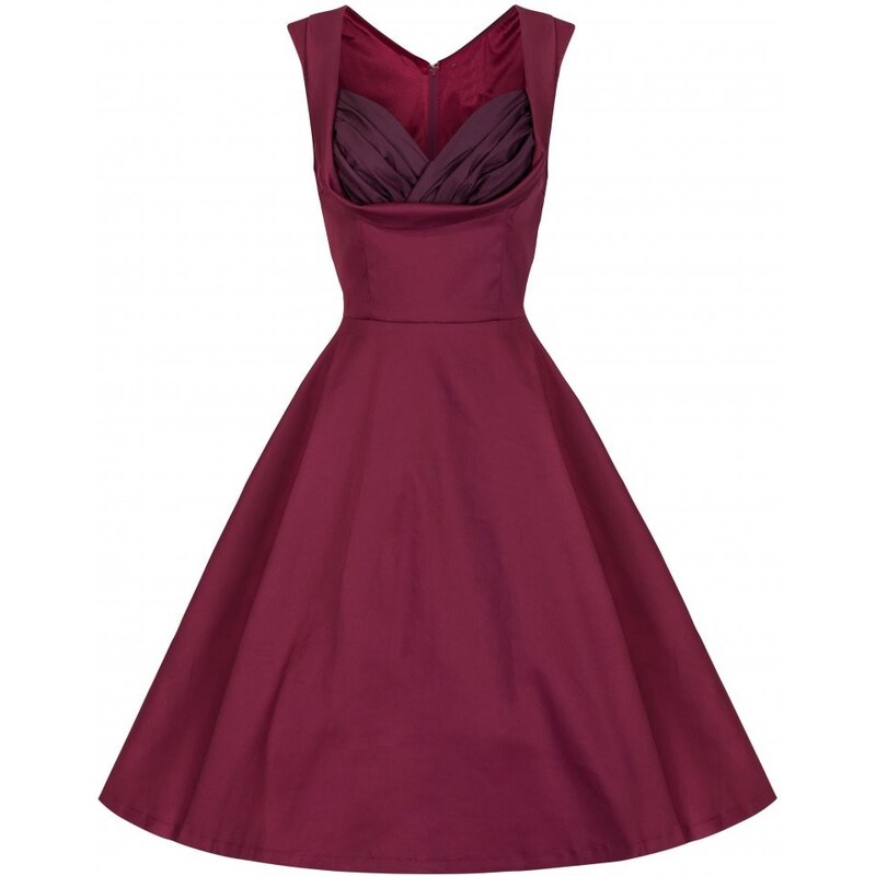 OPHELIA Purple - swingové retro šaty inspirované padesátými léty