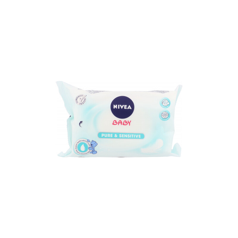 Nivea Baby Pure & Sensitive 63 ks čisticí ubrousky pro citlivou dětskou pokožku pro děti