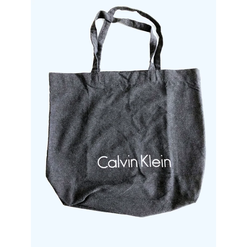 Calvin Klein Logo Dark Grey praktická plátěná taška s nápisem CK Tmavě šedá  - GLAMI.cz