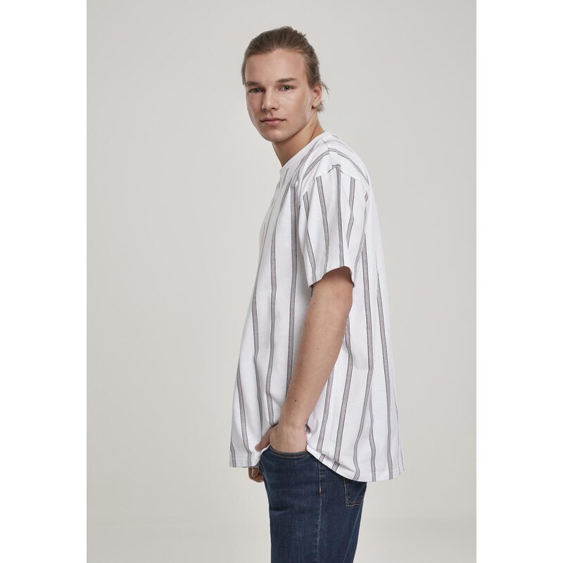 UC Men Těžké oversized tričko AOP Stripe bílá/námořnická