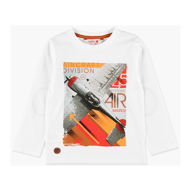 Boboli Chlapecké tričko s dlouhým rukávem Letadlo bílé