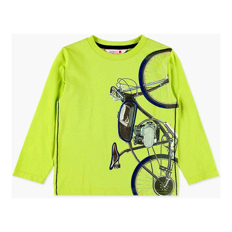 Boboli Chlapecké tričko s dlouhým rukávem MotoBike zelené